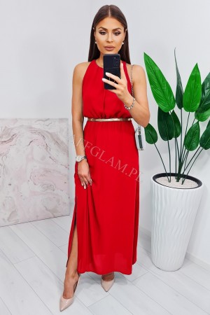 Sukienka długa maxi natalie czerwona