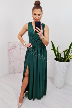 Sukienka długa chloe brokatowa zielona